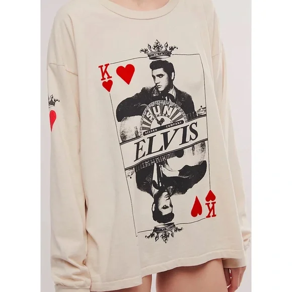 New Free People Daydreamer Sun Records X Elvis King Tee Size Small - Picture 3 of 10